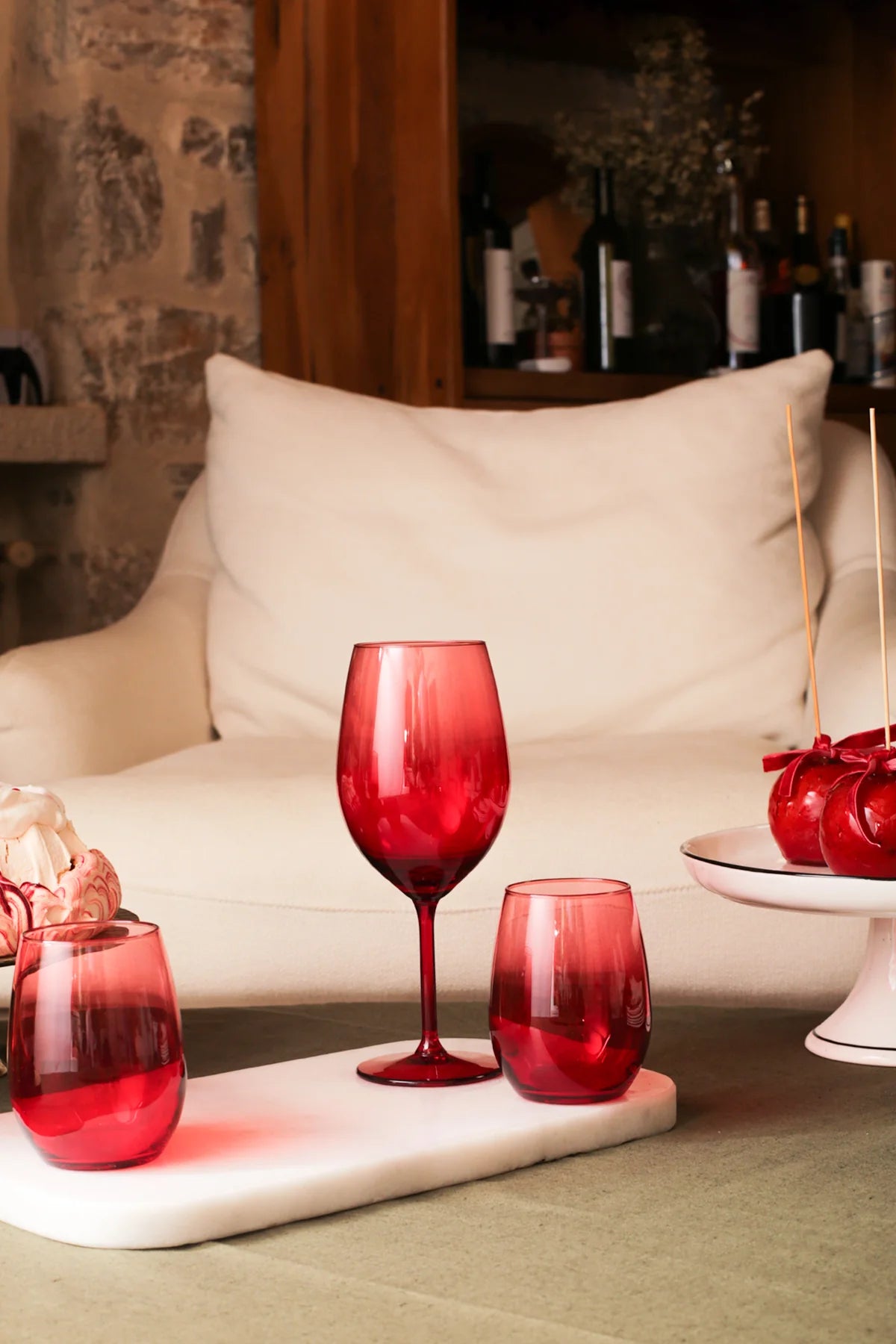 Larc 4 Piece Glass Set 350cc - Red