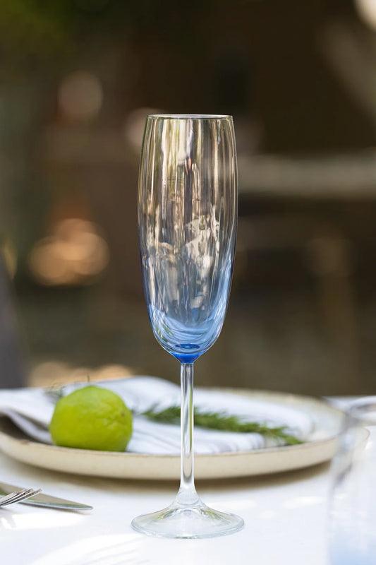 Larc 4 Piece Champagne Glass Set 220 Cc - Blue