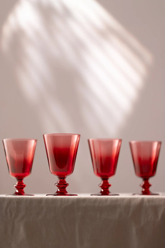Larc 4 Piece Glass Set 220 Cc - Red