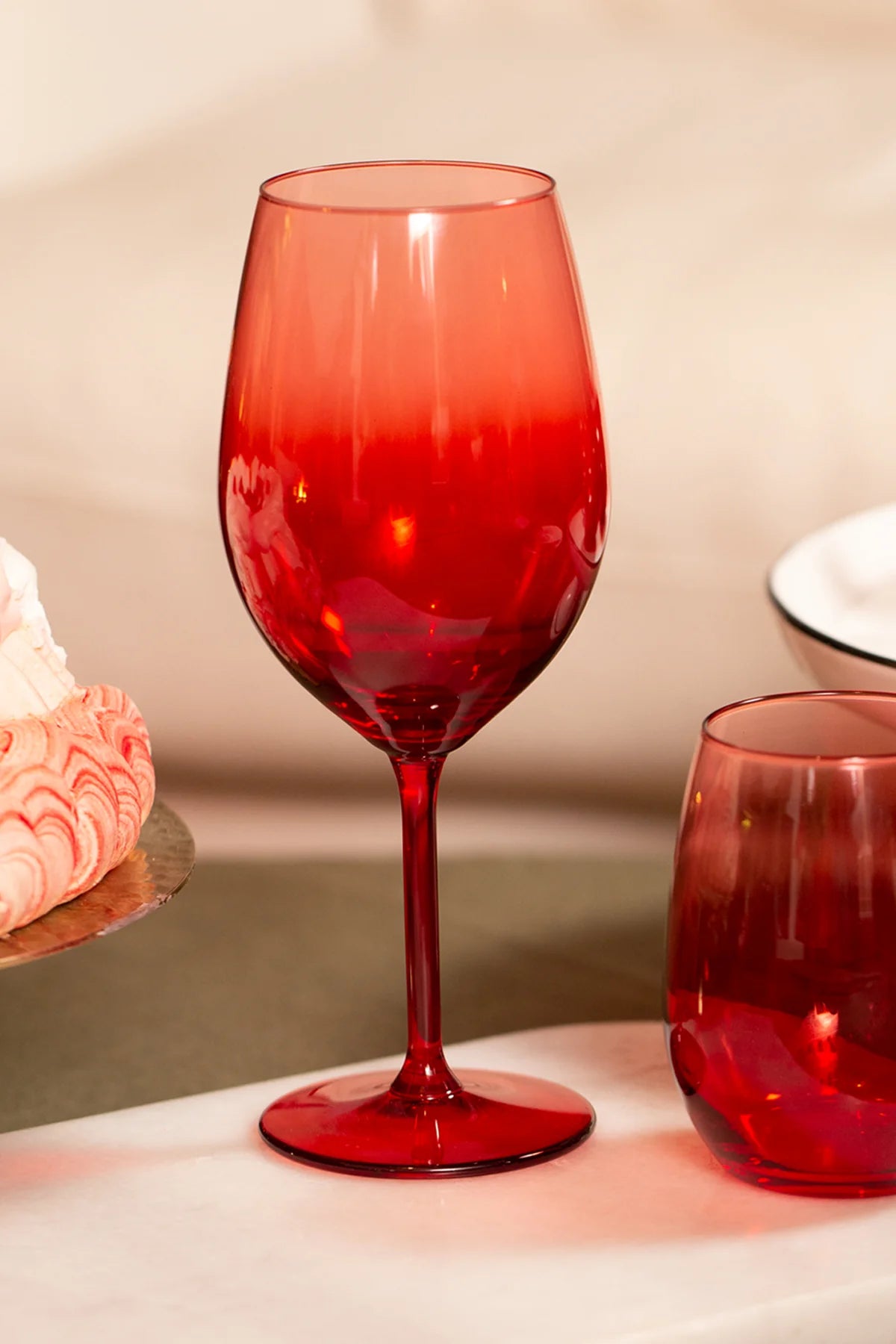 Larc 4 Piece Glass Set 540 Cc - Red