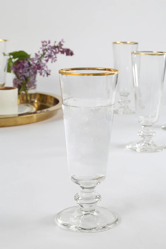 Pure Gold Gilded 4 Piece Coffee Side Glasses 180 Cc