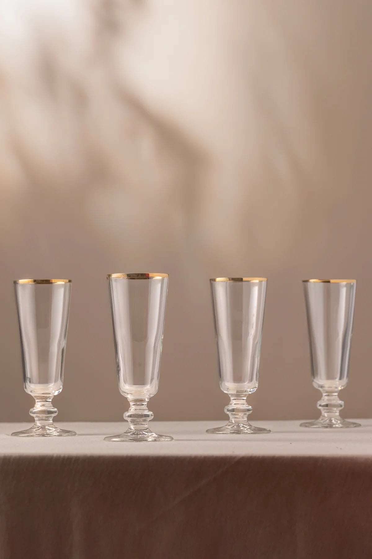 Pure Gold Gilded 4 Piece Coffee Side Glasses 180 Cc