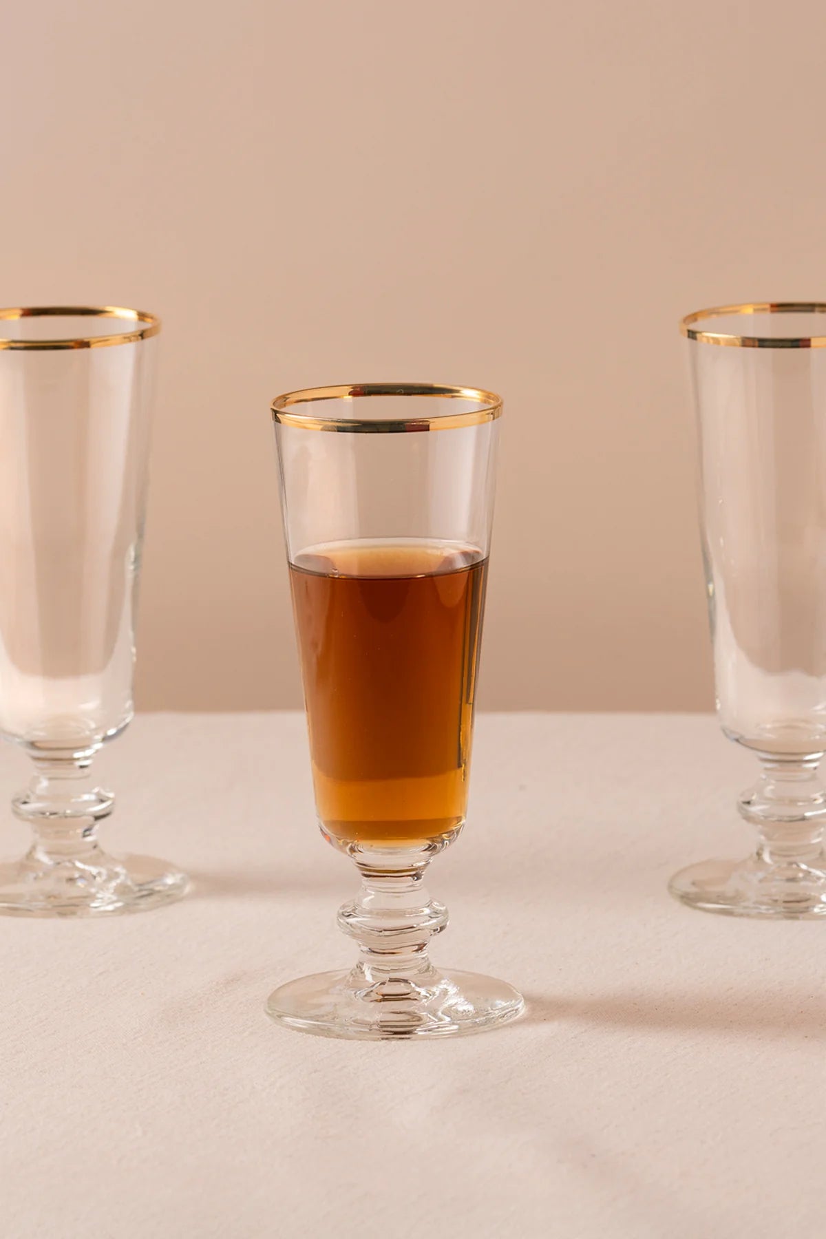 Pure Gold Gilded 4 Piece Coffee Side Glasses 180 Cc