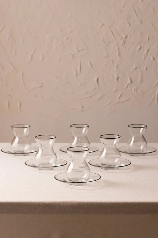 Pure Black 12 Piece Tea Set 140 cc