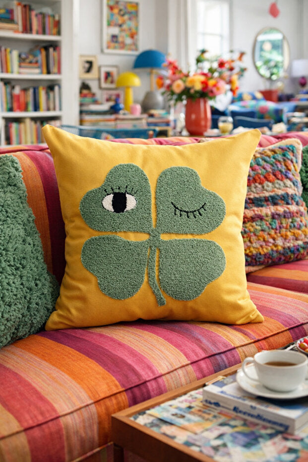 Punch Embroidery Pillow Case