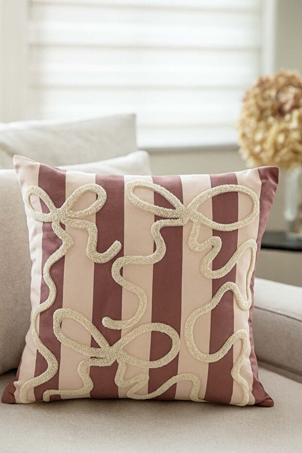 Bow Punch Embroidery Pillow Case