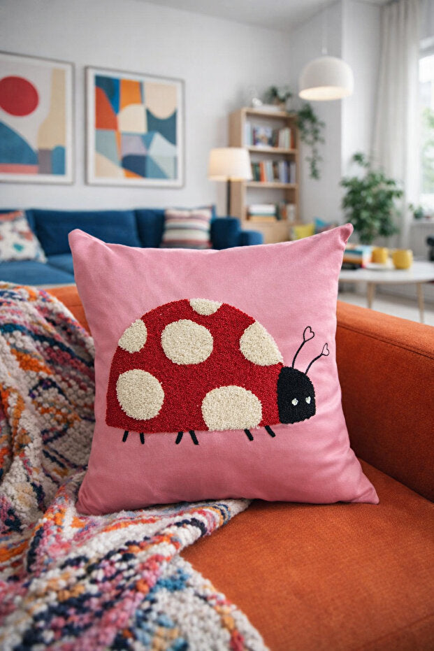 Punch Embroidery Pillow Case