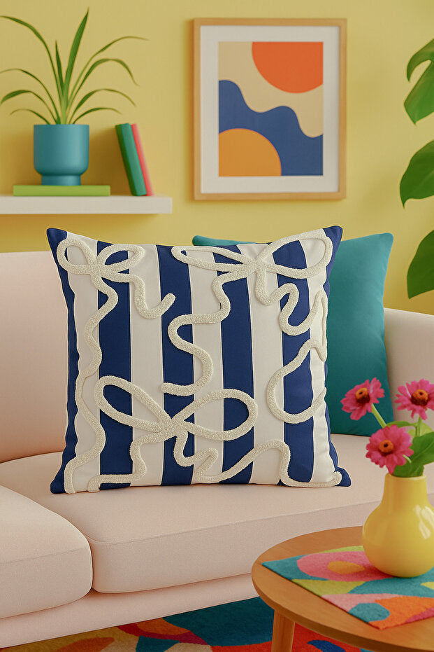 Bow Punch Embroidery Pillow Case