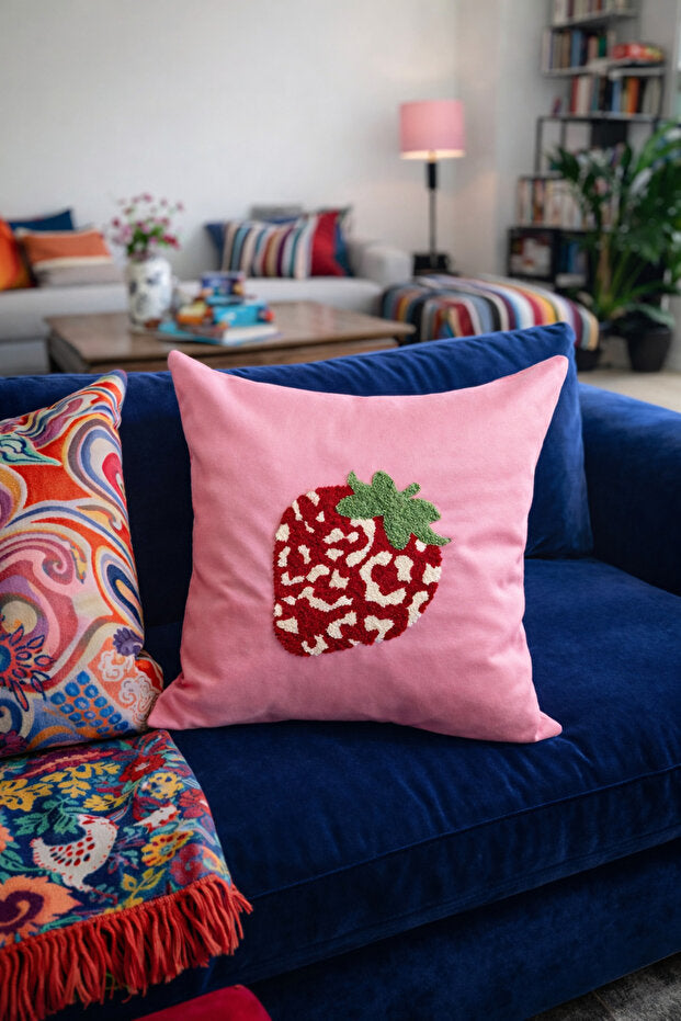 Punch Embroidery Pillow Case