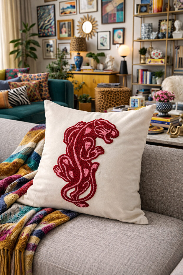 Punch Embroidery Pillow Case