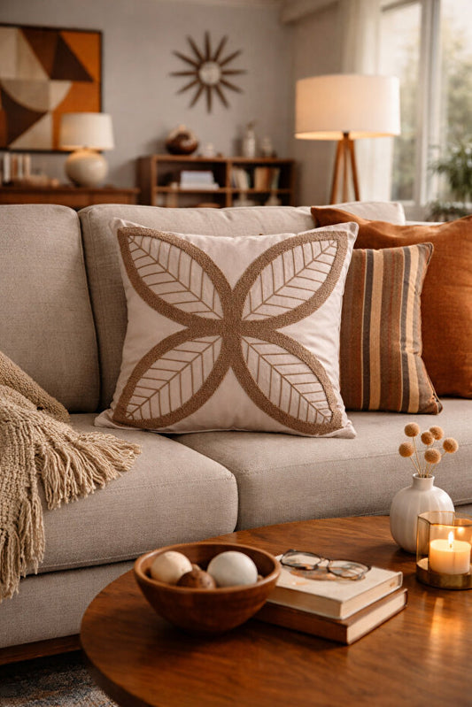 Four Leaves Punch Embroidery Pillow Case