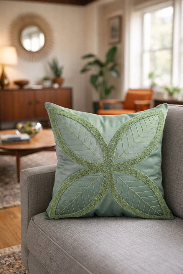 Four Leaves Punch Embroidery Pillow Case