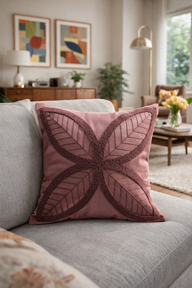 Four Leaves Punch Embroidery Pillow Case