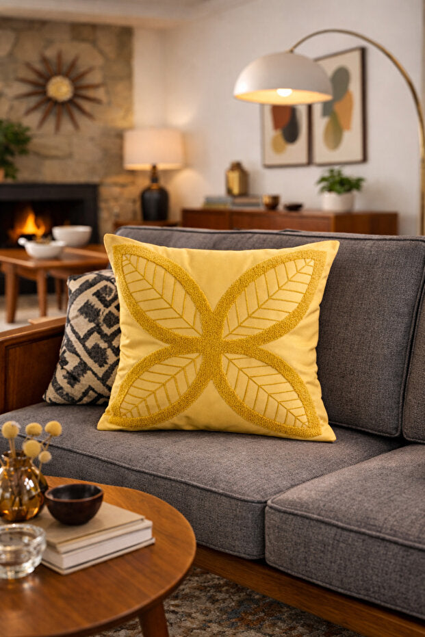 Four Leaves Punch Embroidery Pillow Case