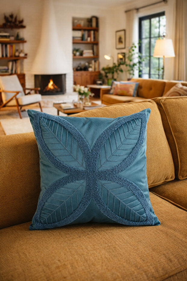 Four Leaves Punch Embroidery Pillow Case