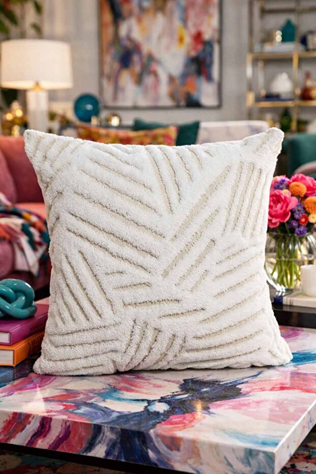 Punch Embroidery Pillow Case