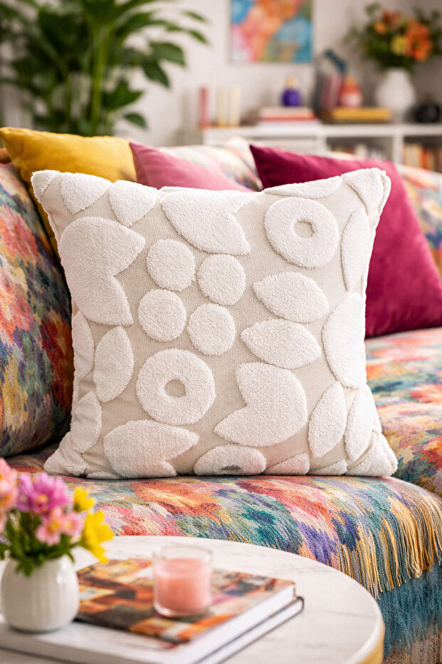 Punch Embroidery Pillow Case