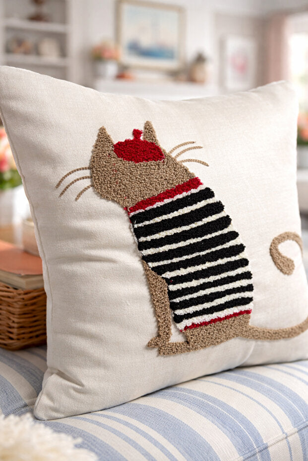 Punch Embroidery Pillow Case