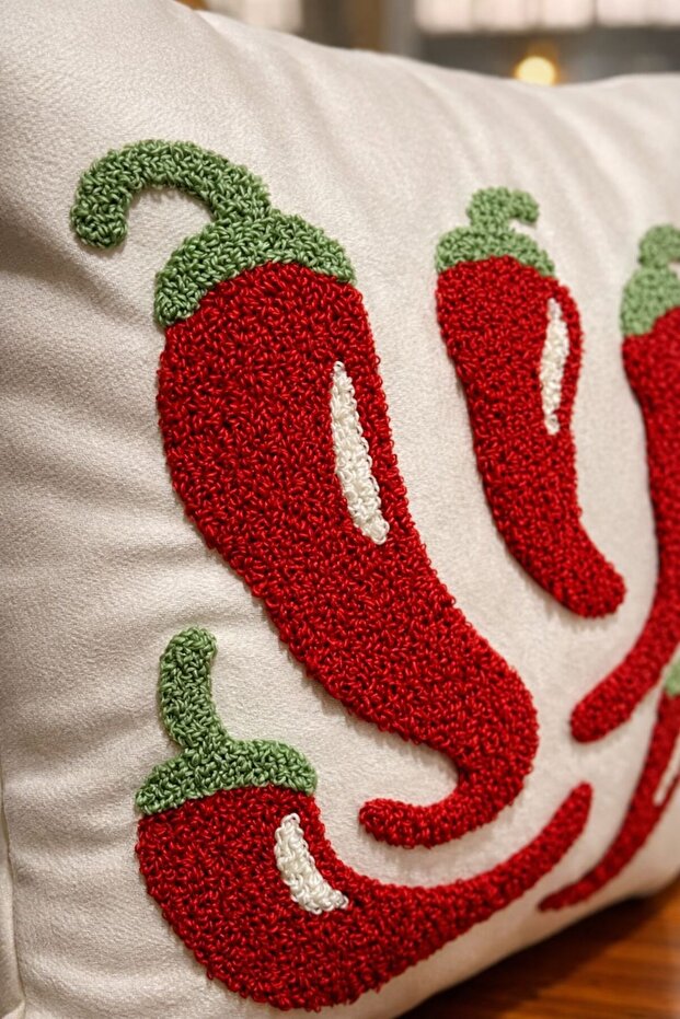 Punch Embroidery Pillow Case