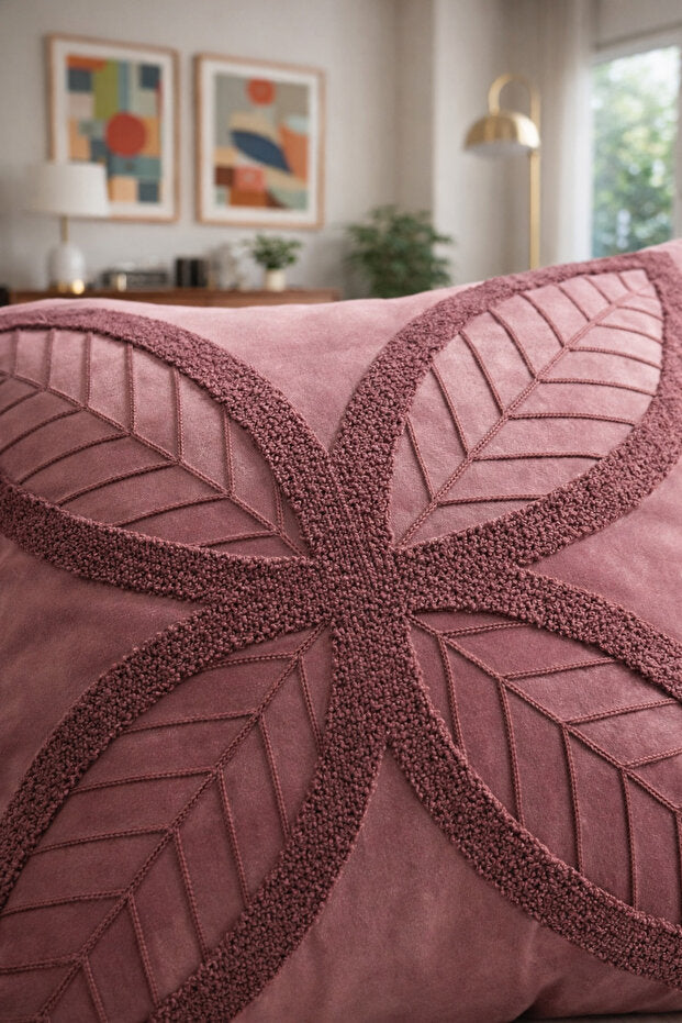 Four Leaves Punch Embroidery Pillow Case