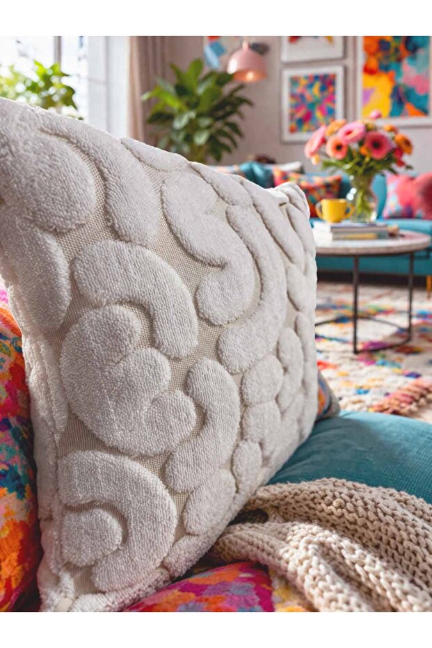 Punch Embroidery Pillow Case