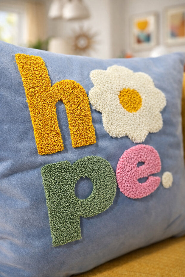 Punch Embroidery Pillow Case