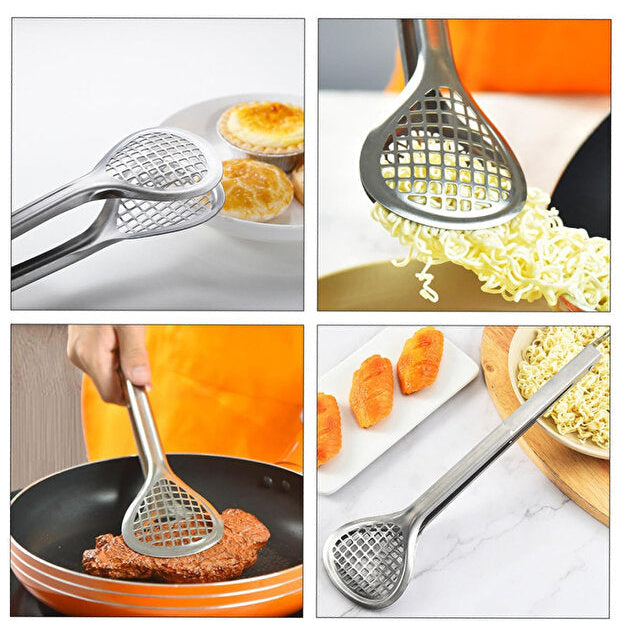 Bobo Stainless Steel Locking System Smart Strainer Tongs
