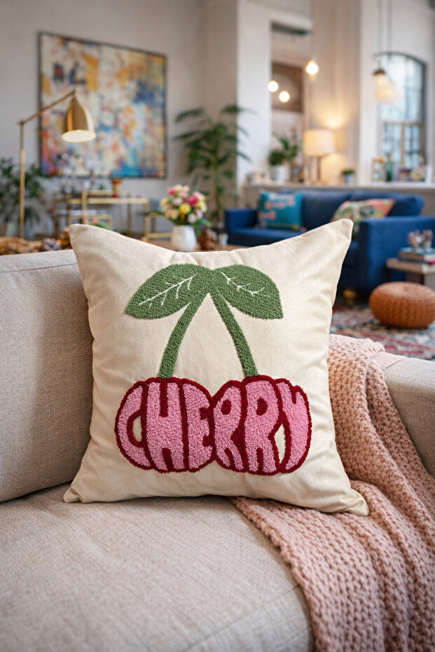 Punch Embroidery Pillow Case