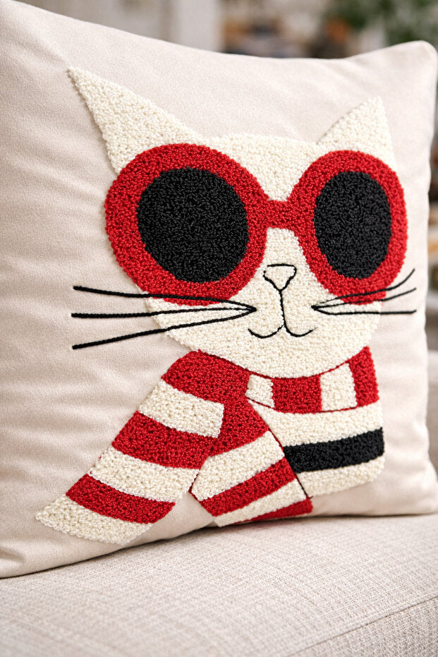 Punch Embroidery Pillow Case
