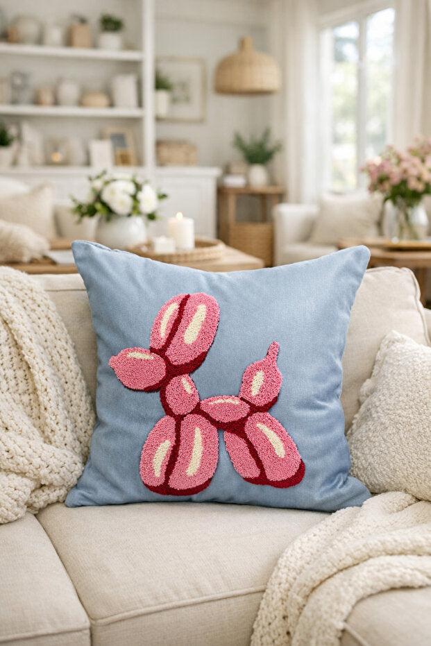 Punch Embroidery Pillow Case