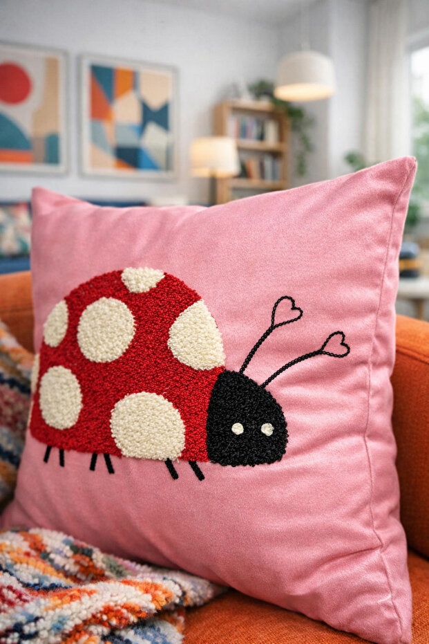 Punch Embroidery Pillow Case