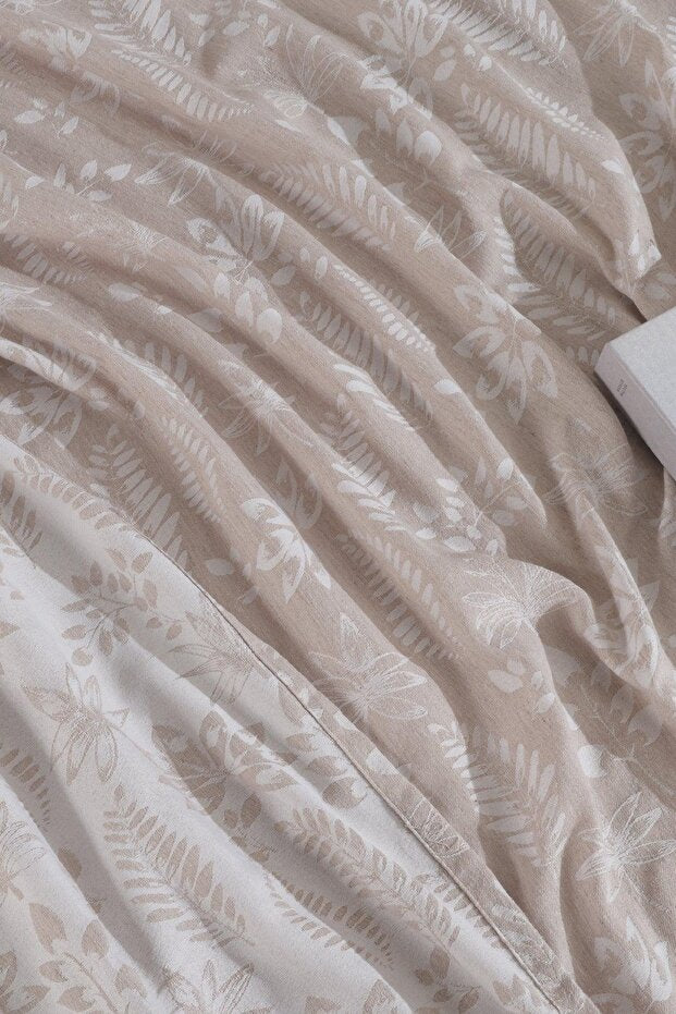 Mokka Linen Bedspread Set - Ecru