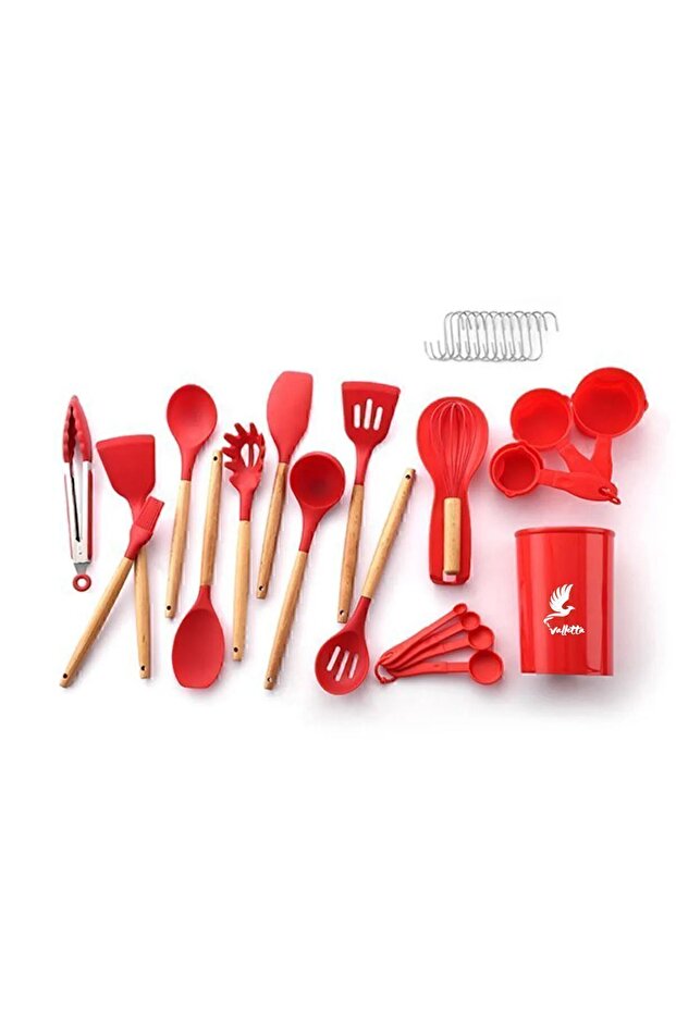 Mikla 33 Piece Silicone Kitchen Set - Red