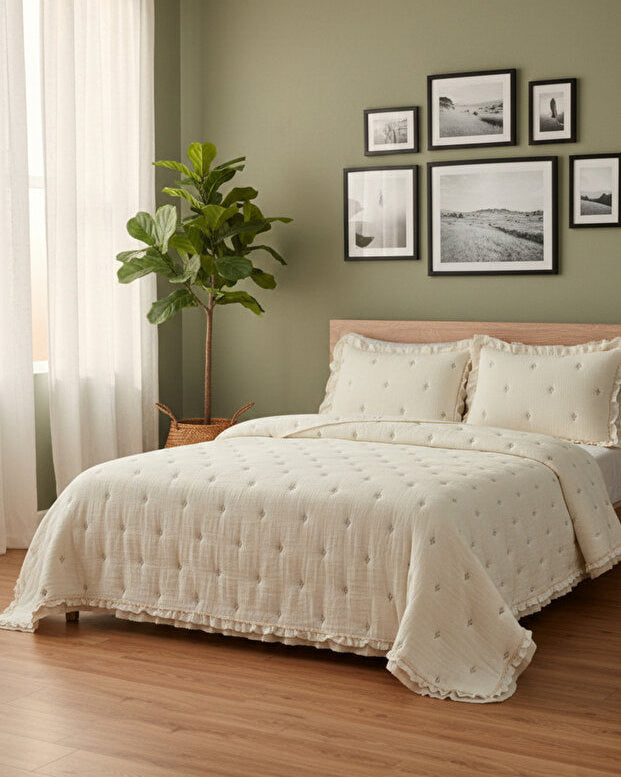 Karven Series Muslin Cotton Double Bedspread