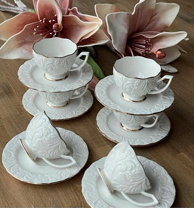 Aurora Porcelain 6 person Coffee Set