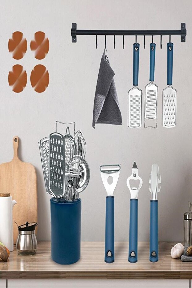 Luqa 13 Piece Multi-Purpose Practical Kitchen Utensil and Serving Set with Stand