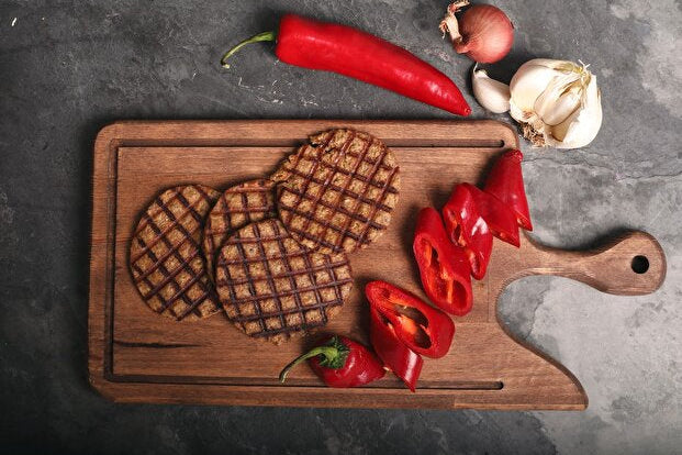 Natural Wood Cutting and Serving Board 2 Pieces Large