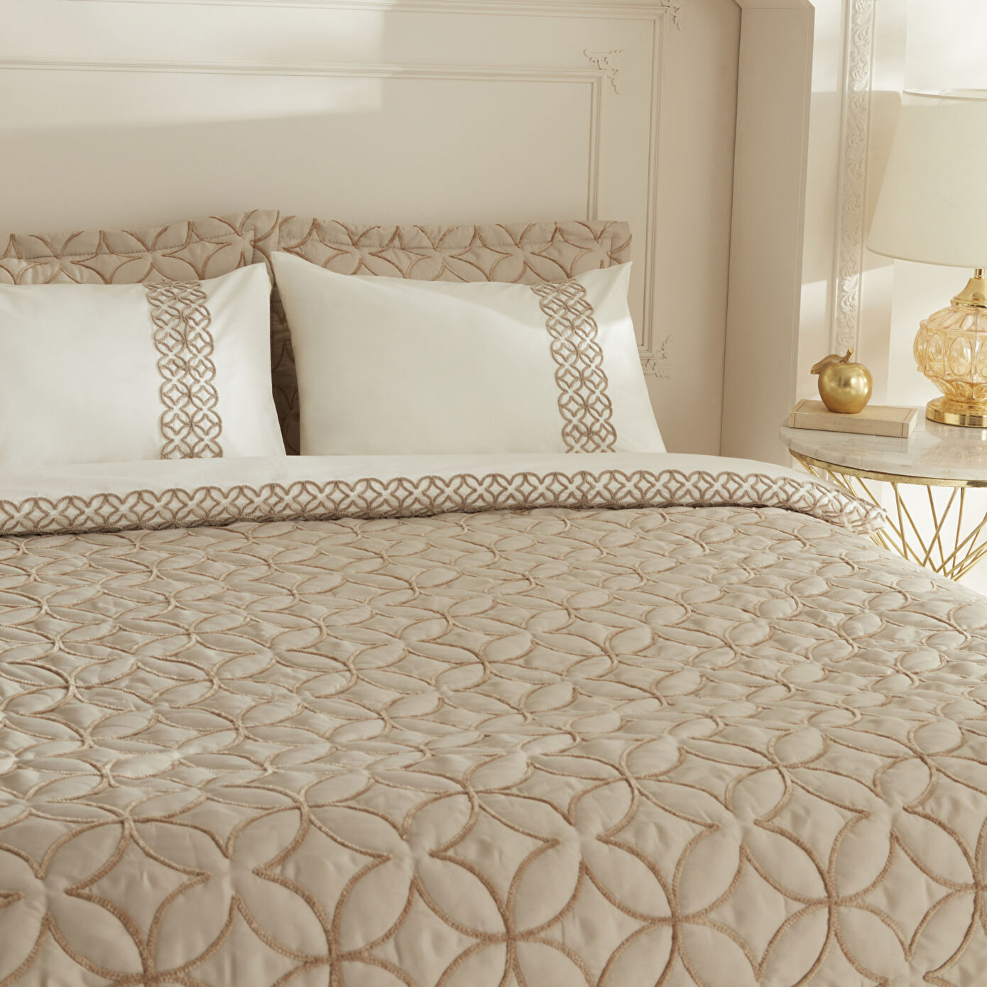 Spica Double 100% Cotton Duet Set Beige