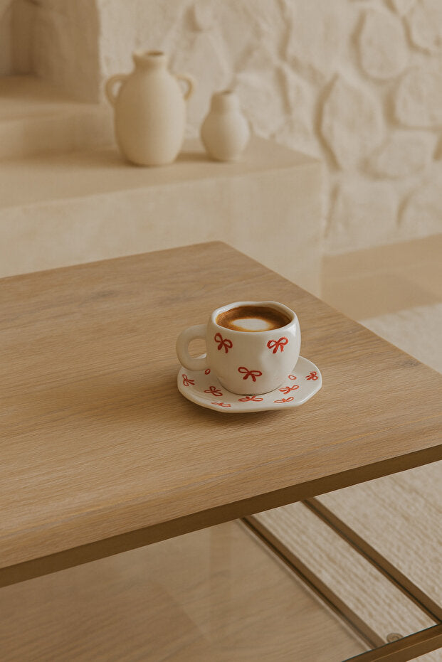 Handmade Ceramic Bow Coffee Cup Set / Mug