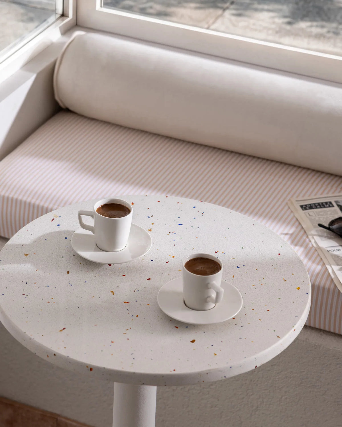 Rain Porcelain Coffee Cup 6 Person Set – White