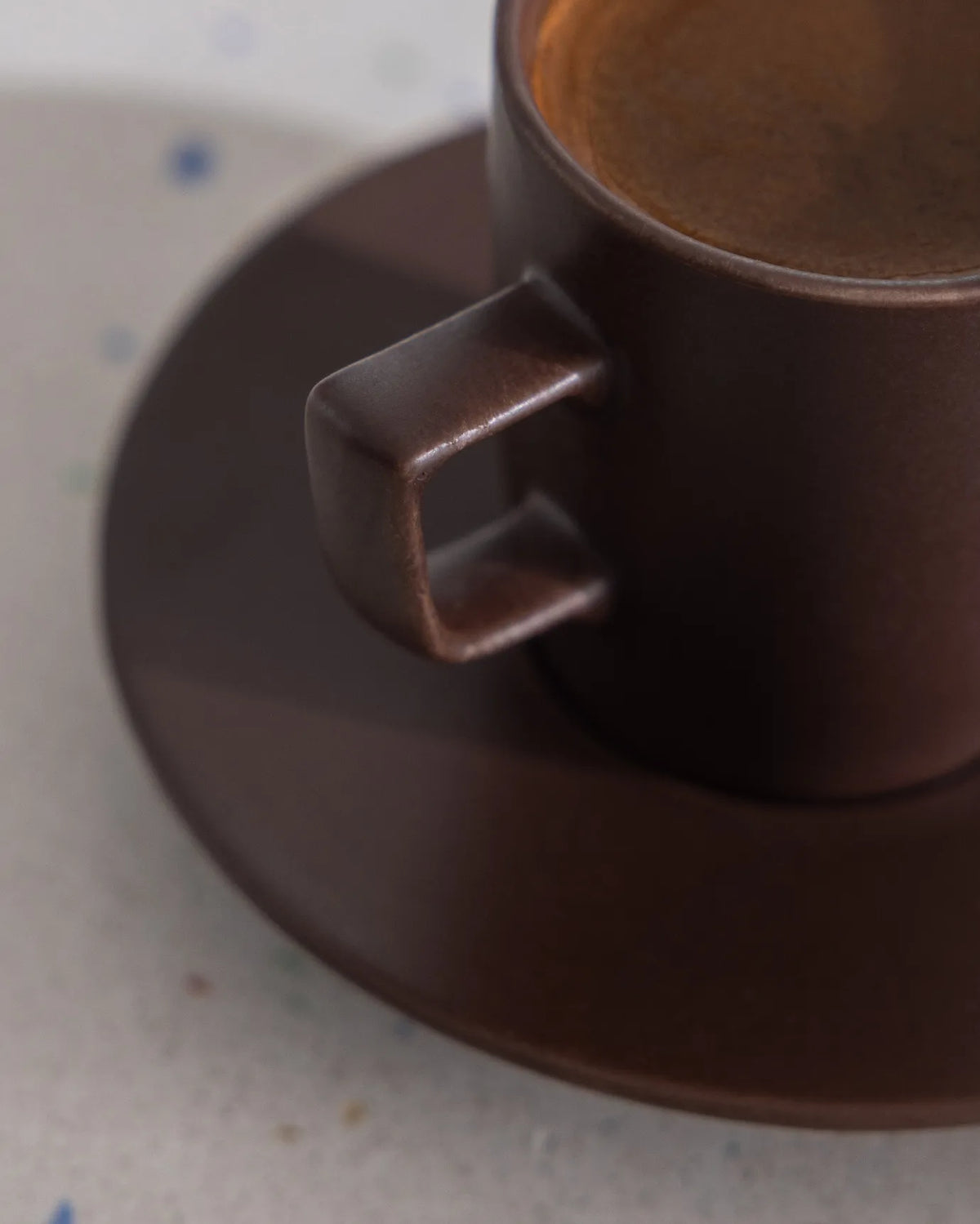 Rain Matte Porcelain Coffee Cup 2 Person Set – Brown