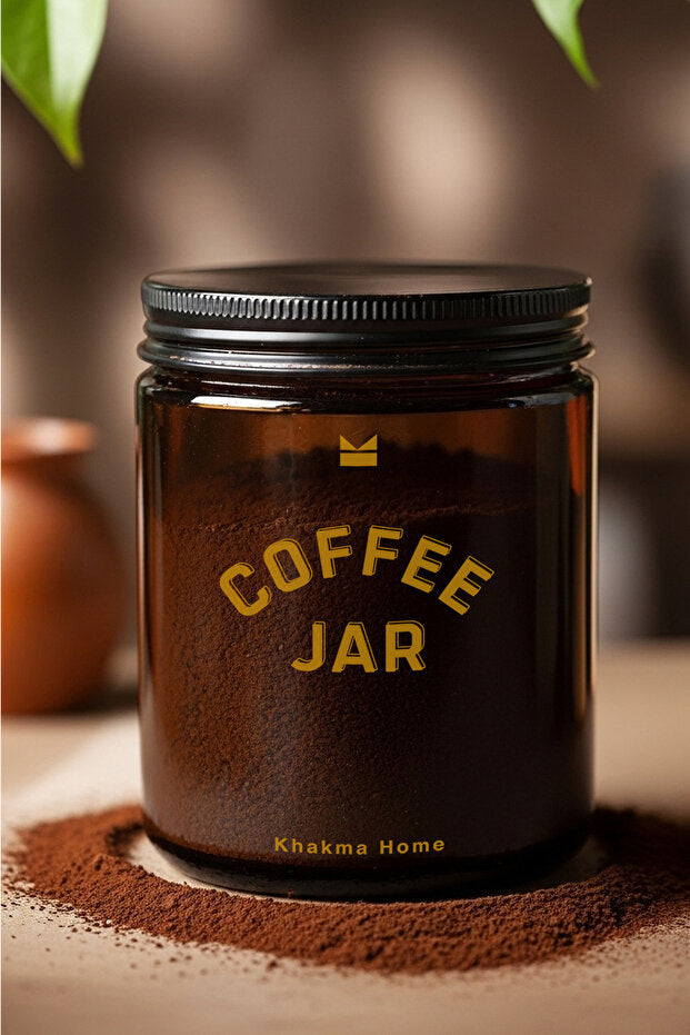 Amber Glass Coffee and Sugar Jar Set