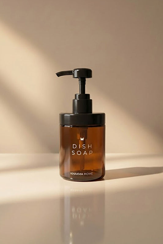 Amber Glass 250 ml Dish Soap Dispenser