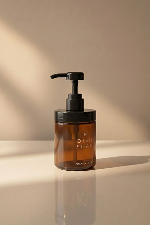 Amber Glass 250 ml Dish Soap Dispenser