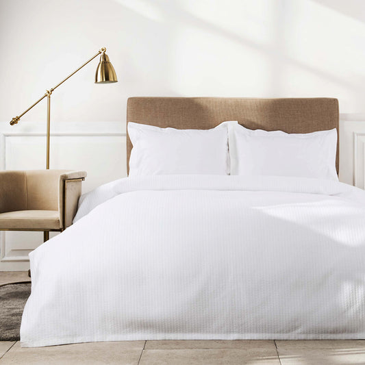 White Collection Victore White Cotton Double Blanket