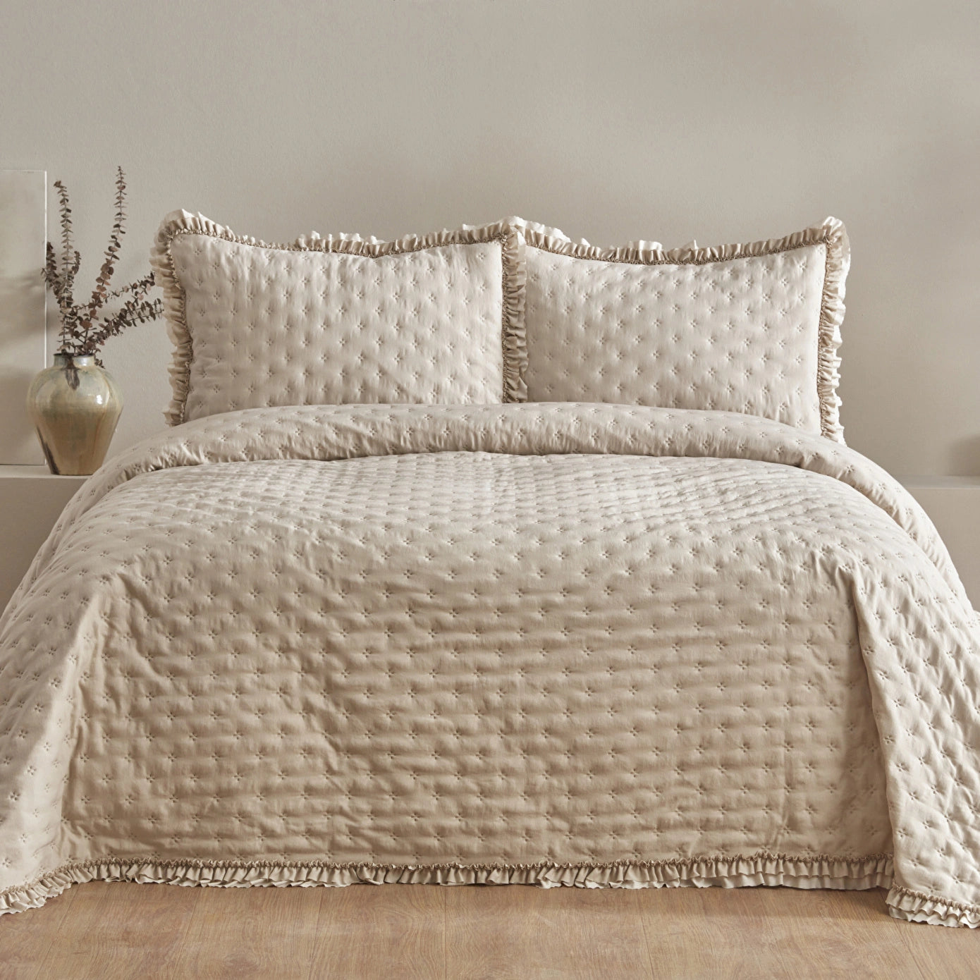 Viona Bedspread Set, Beige