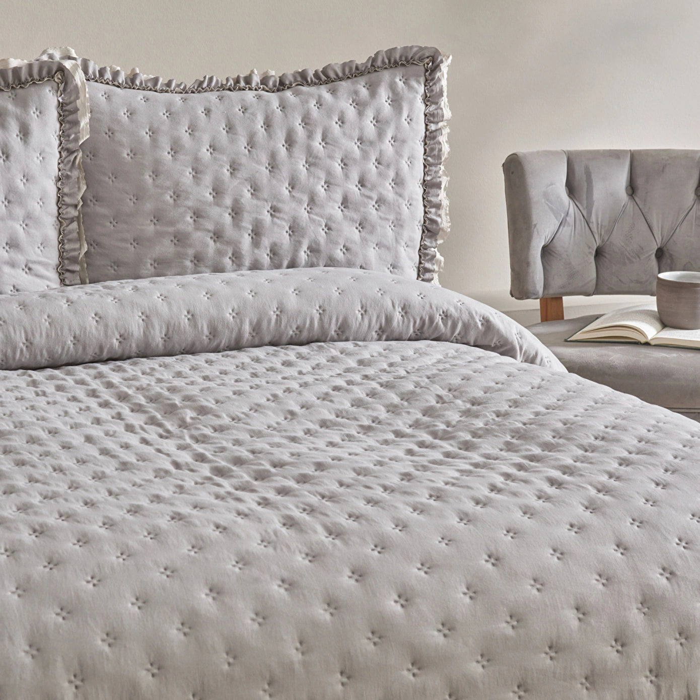 Viona Bedspread Set, Gray