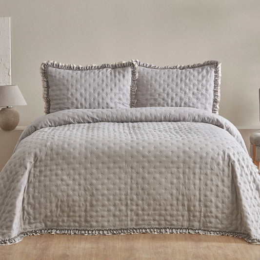 Viona Bedspread Set, Gray