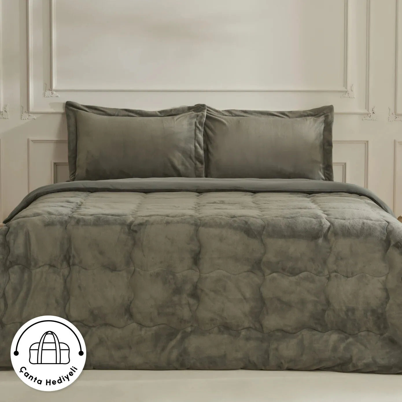 Flufy Double Soft Dream Comfort Set/Sleep Set Khaki