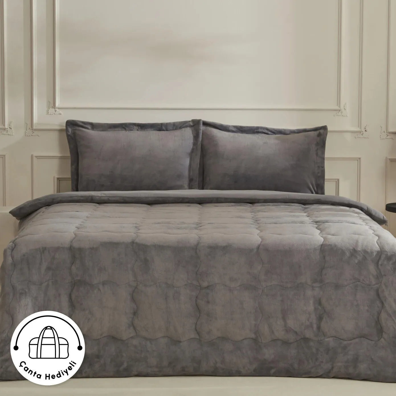 Flufy Single Soft Dream Comfort Set/Sleep Set Anthracite